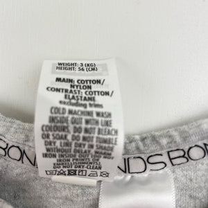 Unisex Bonds, terry zip Wondersuit / zippy / romper, GUC, size 0000,  