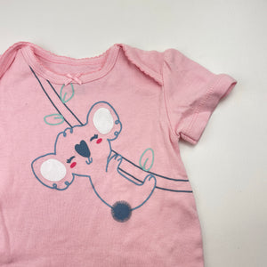 Girls Carter's, cotton bodysuit / romper, koala, EUC, size 1-2,  