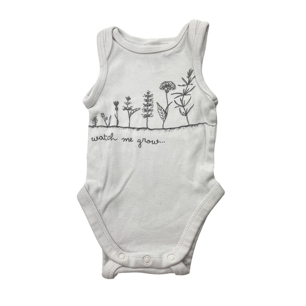 Unisex Dymples, organic cotton bodysuit / romper, GUC, size 0000,  