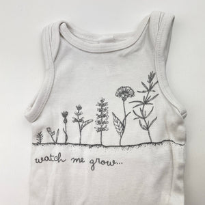 Unisex Dymples, organic cotton bodysuit / romper, GUC, size 0000,  