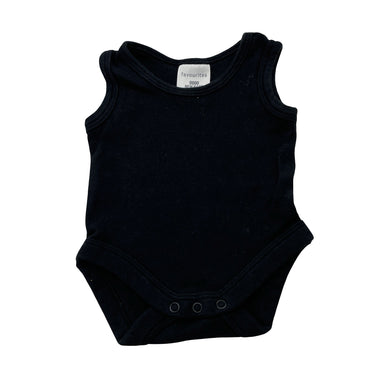 Unisex Favourites, black cotton singletsuit romper, EUC, size 0000,  