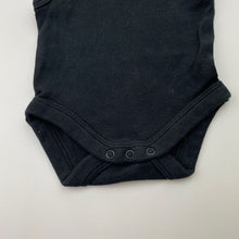 Load image into Gallery viewer, Unisex Favourites, black cotton singletsuit romper, EUC, size 0000,  