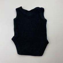 Load image into Gallery viewer, Unisex Favourites, black cotton singletsuit romper, EUC, size 0000,  