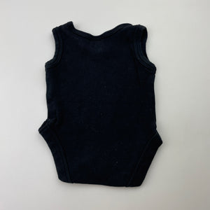 Unisex Favourites, black cotton singletsuit romper, EUC, size 0000,  