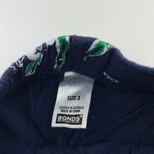 Load image into Gallery viewer, Boys Bonds, navy cotton shorts, elasticated, dinosaurs, GUC, size 3,  