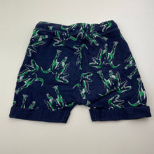 Load image into Gallery viewer, Boys Bonds, navy cotton shorts, elasticated, dinosaurs, GUC, size 3,  