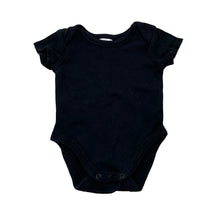 Load image into Gallery viewer, Unisex Baby Berry, black cotton bodysuit / romper, GUC, size 000,  