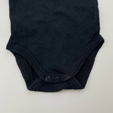 Load image into Gallery viewer, Unisex Baby Berry, black cotton bodysuit / romper, GUC, size 000,  