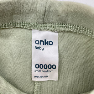 Unisex Anko, cotton footed leggings / bottoms, EUC, size 00000,  