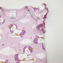 Load image into Gallery viewer, Girls Baby Berry, cotton bodysuit / romper, unicorns, EUC, size 1,  
