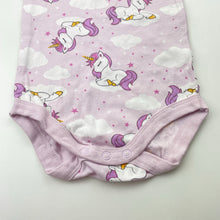 Load image into Gallery viewer, Girls Baby Berry, cotton bodysuit / romper, unicorns, EUC, size 1,  