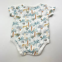 Load image into Gallery viewer, Unisex Anko, cotton bodysuit / romper, jungle animals, EUC, size 000,  