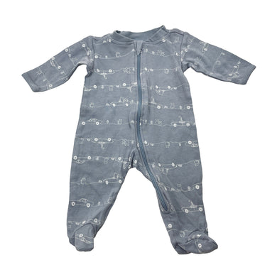 Boys Anko, cotton zip coverall / romper, EUC, size 0000,  