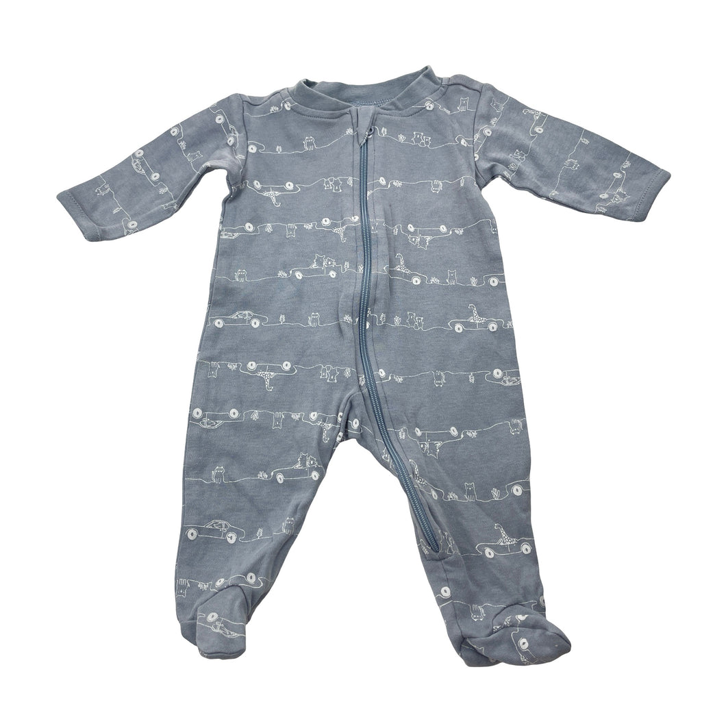 Boys Anko, cotton zip coverall / romper, EUC, size 0000,  
