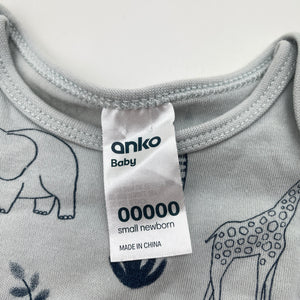 Unisex Anko, cotton bodysuit / romper, EUC, size 00000,  