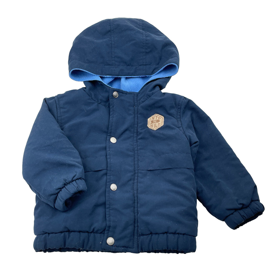 Boys Target, fleece-lined javket / coat, poppers, EUC, size 0,  