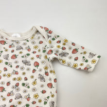 Load image into Gallery viewer, Girls Dymples, soft cotton bodysuit / romper, strawberries, EUC, size 0000,  