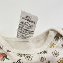 Load image into Gallery viewer, Girls Dymples, soft cotton bodysuit / romper, strawberries, EUC, size 0000,  