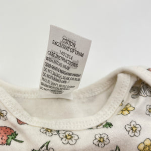 Girls Dymples, soft cotton bodysuit / romper, strawberries, EUC, size 0000,  
