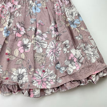 Load image into Gallery viewer, Girls Next, cotton-lined floral corduroy dress, EUC, size 0, L: 42cm