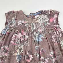 Load image into Gallery viewer, Girls Next, cotton-lined floral corduroy dress, EUC, size 0, L: 42cm