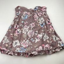 Load image into Gallery viewer, Girls Next, cotton-lined floral corduroy dress, EUC, size 0, L: 42cm