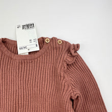 Load image into Gallery viewer, Girls H&amp;M, ribbed knit cotton long sleeve top, NEW, size 1-2,  