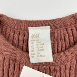 Girls H&M, ribbed knit cotton long sleeve top, NEW, size 1-2,  