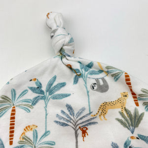 Unisex Anko, cotton hat / beanie, jungle animals, EUC, size 00000,  