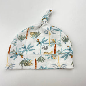 Unisex Anko, cotton hat / beanie, jungle animals, EUC, size 00000,  