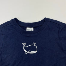 Load image into Gallery viewer, Unisex Anko, navy cotton tee / top, whale, EUC, size 0,  