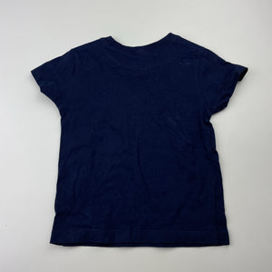 Unisex Anko, navy cotton tee / top, whale, EUC, size 0,  