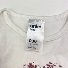 Load image into Gallery viewer, Girls Anko, cotton bodysuit / romper, flowers, EUC, size 000,  