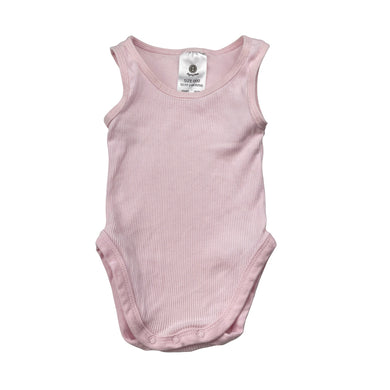 Girls Dymples, pink ribbed cotton singletsuit romper, EUC, size 000,  