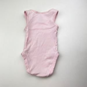 Girls Dymples, pink ribbed cotton singletsuit romper, EUC, size 000,  
