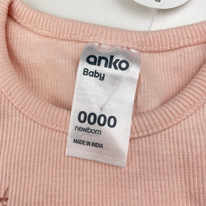 Girls Anko, stretchy organic cotton blend romper dress, NEW, size 0000,  