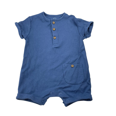 Boys Next, ribbed cotton Henley romper, EUC, size 000,  