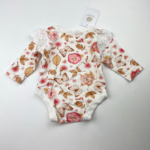 Load image into Gallery viewer, Girls Dymples, broderie trim floral bodysui / romper, NEW, size 0000,  