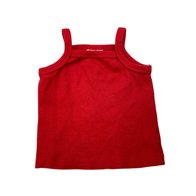 Girls Baby Baby, red ribbed singlet top, EUC, size 000,  
