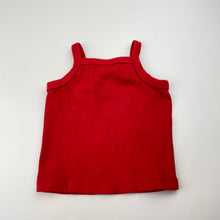 Load image into Gallery viewer, Girls Baby Baby, red ribbed singlet top, EUC, size 000,  