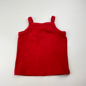Girls Baby Baby, red ribbed singlet top, EUC, size 000,  