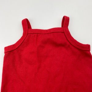 Girls Baby Baby, red ribbed singlet top, EUC, size 000,  