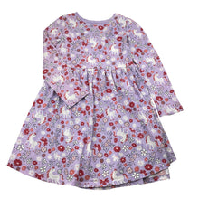 Load image into Gallery viewer, Girls KID, cotton long sleeve dress, unicorns, GUC, size 7, L: 60cm