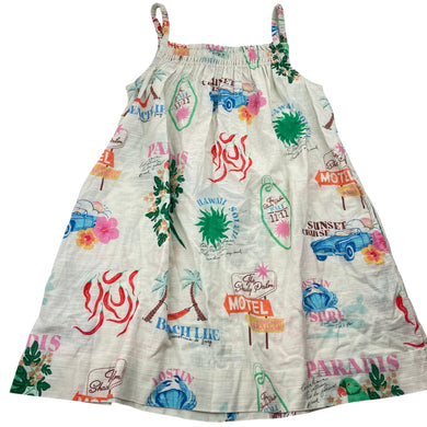 Girls M&S, cotton summer dress, pockets, EUC, size 9-10, L: 67cm