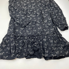 Load image into Gallery viewer, Girls M&amp;S, viscose long sleeve dress, horses, EUC, size 12-13, L: 75cm