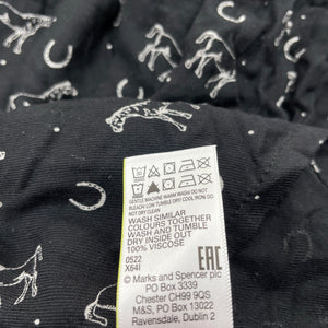 Girls M&S, viscose long sleeve dress, horses, EUC, size 12-13, L: 75cm