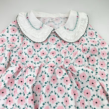 Load image into Gallery viewer, Girls SHEIN, lightweight floral dress, embroidered collar, EUC, size 5, L: 56cm