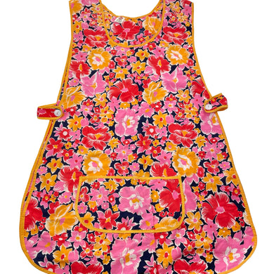 Girls Target, vintage floral cotton smock apron, L:72cm, EUC, size 10-12,  