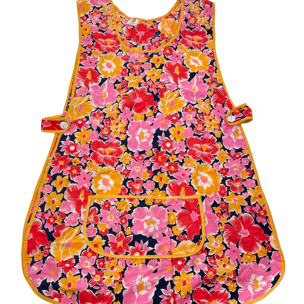 Girls Target, vintage floral cotton smock apron, L:72cm, EUC, size 10-12,  