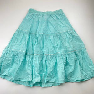 Girls KWD, embroidered cotton skirt, elasticated, L:50cm *mark back hem*, FUC, size 6,  